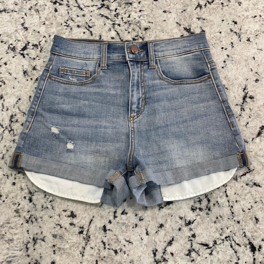SP Black Label High Rise Cuff distressed Jean shorts S